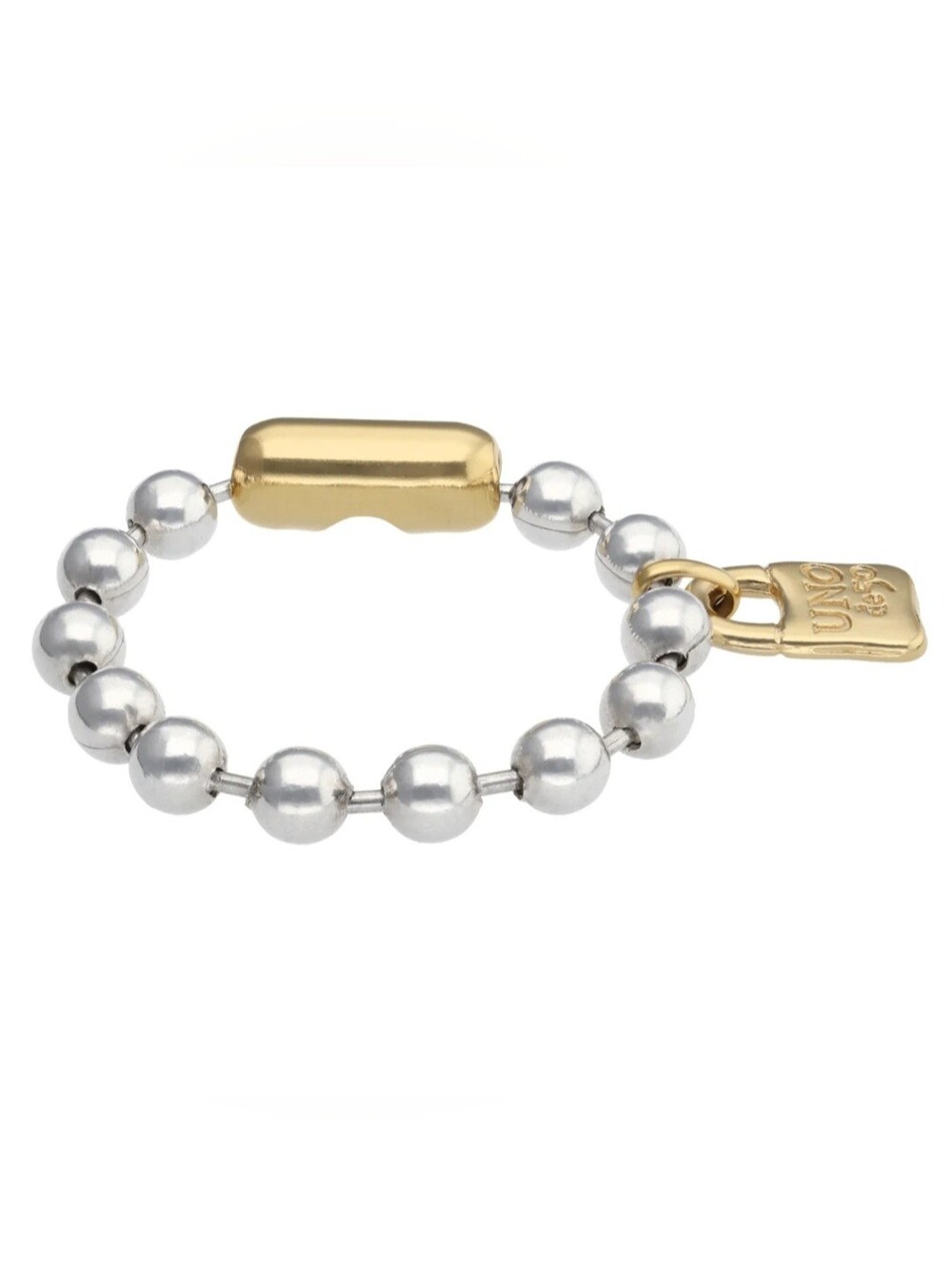 UNO de 50 Two-Tone Silver and Gold Beaded Bracelet